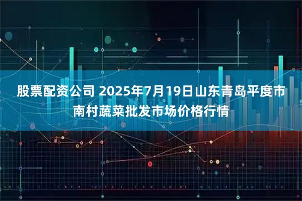 股票配资公司 2025年7月19日山东青岛平度市南村蔬菜批发市场价格行情