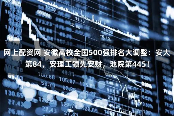 网上配资网 安徽高校全国500强排名大调整：安大第84，安理工领先安财，池院第445！