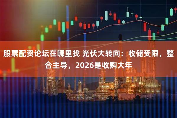 股票配资论坛在哪里找 光伏大转向：收储受限，整合主导，2026是收购大年